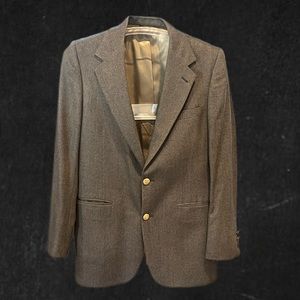 Vintage Bill Blass Slim Fitting Brown Wool Blazer
